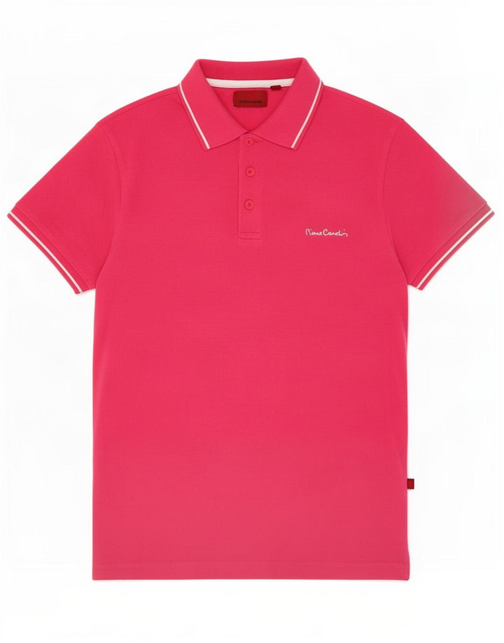 Pierre Cardin Herren-Poloshirt aus mittelrosa Baumwolle