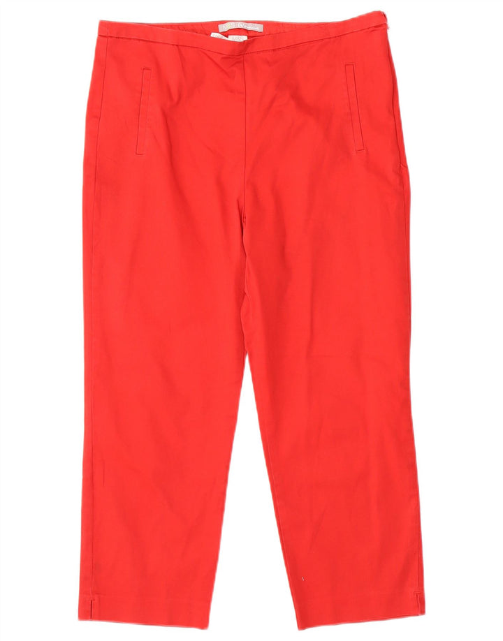 Marks & Spencer Damen Gerade Caprihose UK 12 Medium W30 L21 Rot
