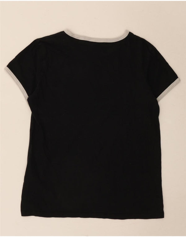 Levi's Damen Perfect Crew T-Shirt Top UK 10 Small Schwarz Colourblock Baumwolle