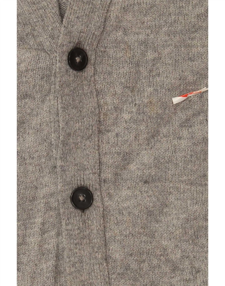 Marks & Spencer Herren-Strickjacke aus mittelgrauer Lammwolle
