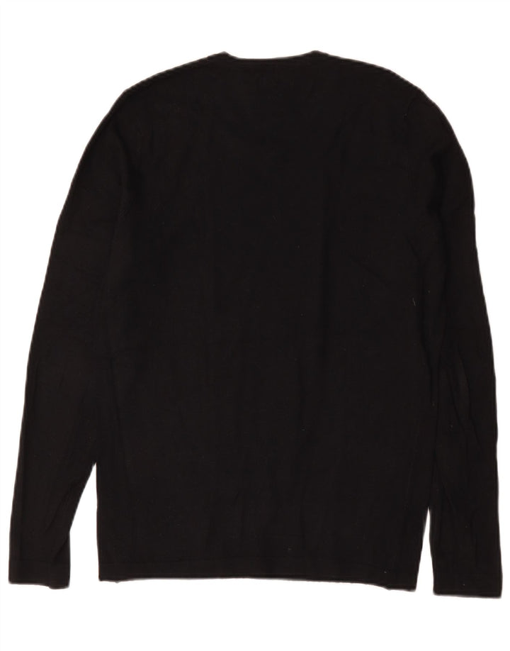 Zara Herren-Pullover mit V-Ausschnitt, Größe S, Schwarz