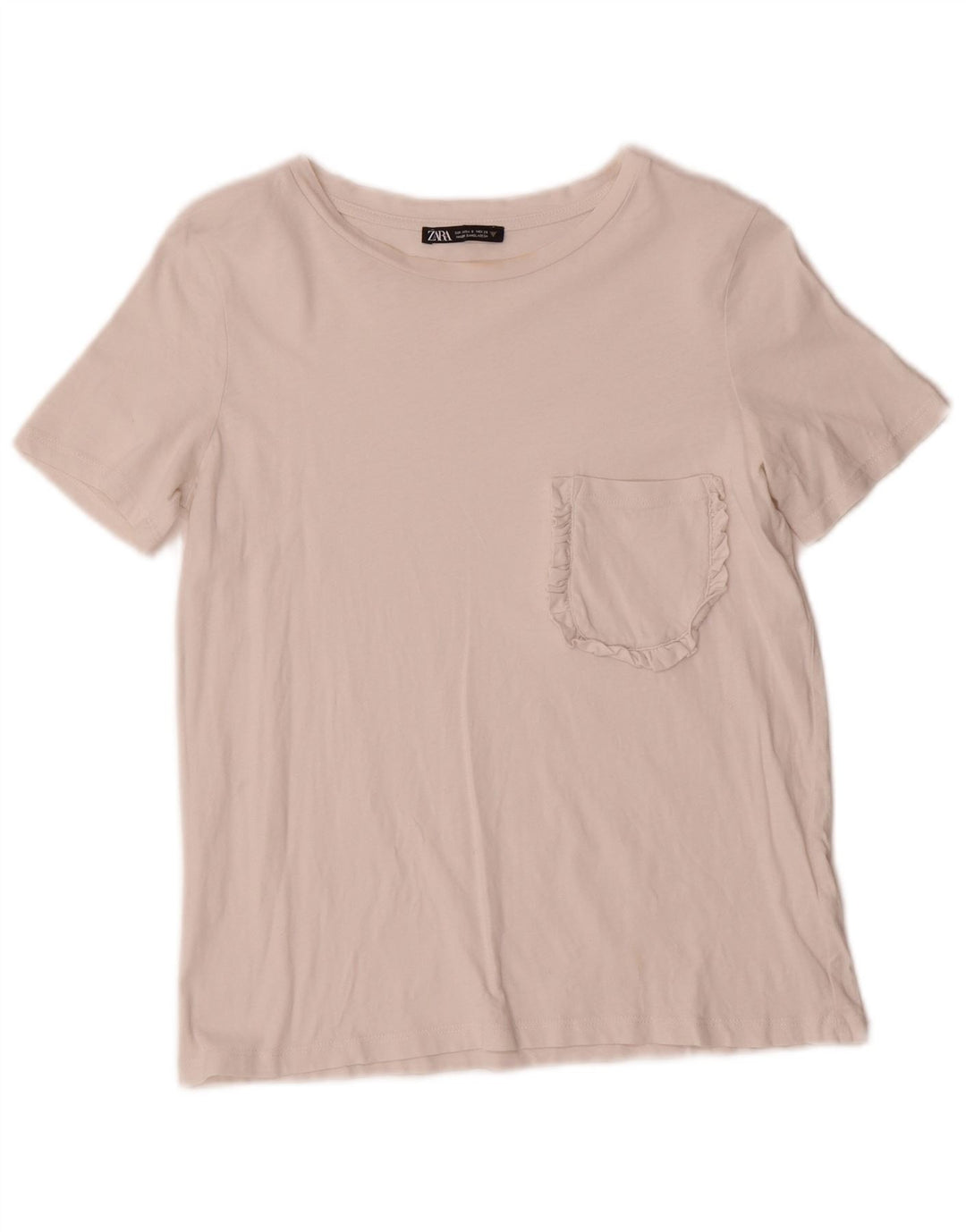 Zara Damen T-Shirt Top UK 10 Small Weiß