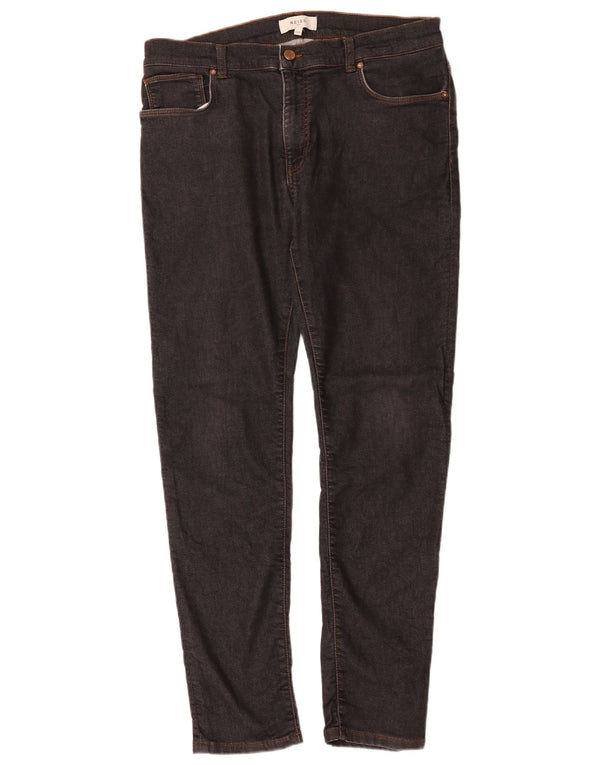 Reiss Damen Slim Jeans W34 L30 Schwarze Baumwolle