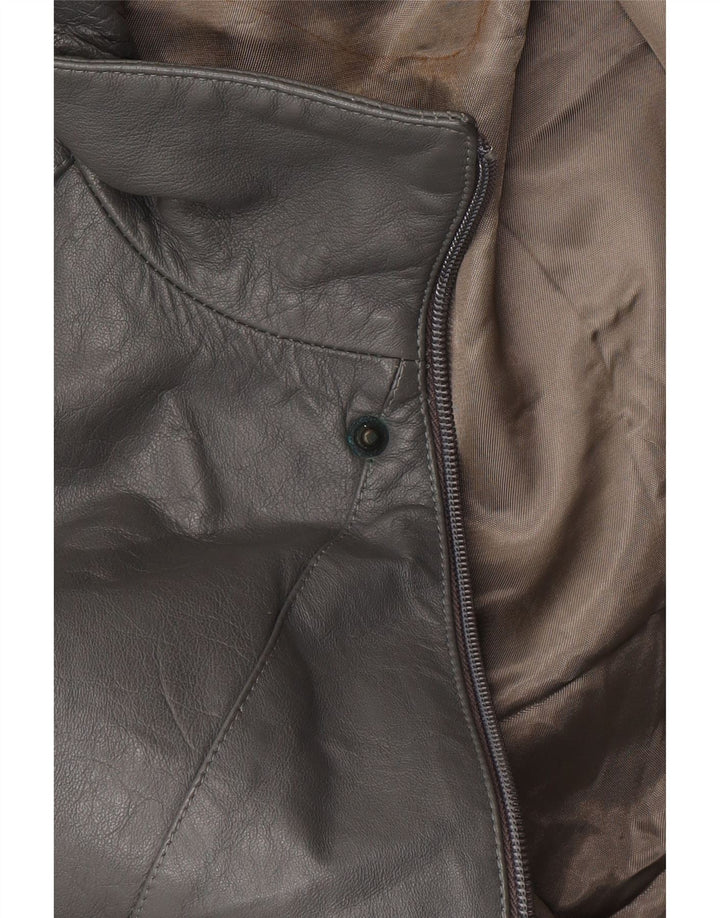 Vintage Herren Lederjacke IT 52 XL Graues Leder