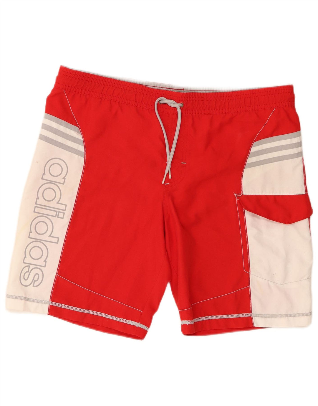 Adidas Herren Badeshorts mit Grafik, Größe S, Rot, Farbblock-Polyester