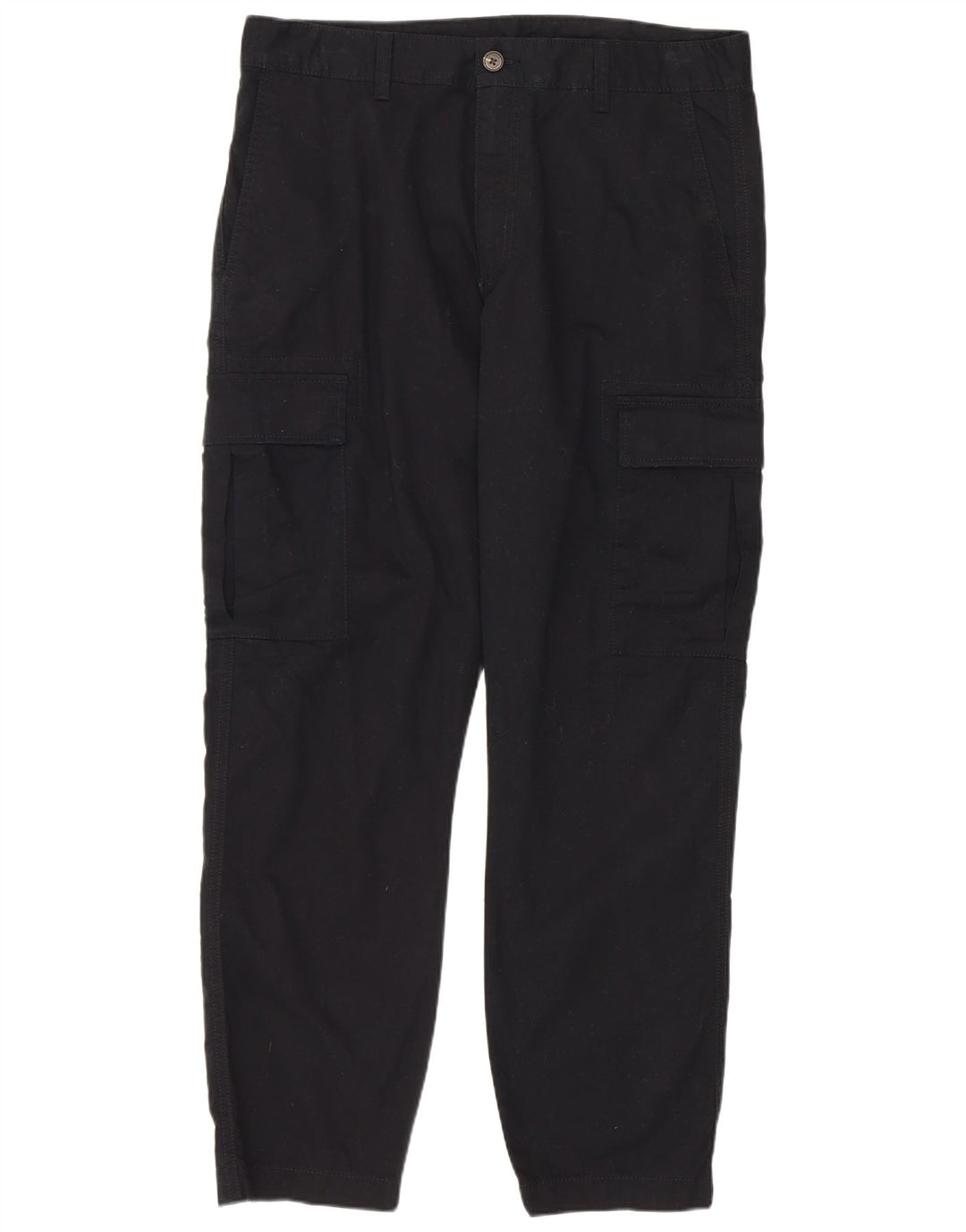 MARKS & SPENCER Gerade Herren-Cargohose, W34, L29, schwarze Baumwolle