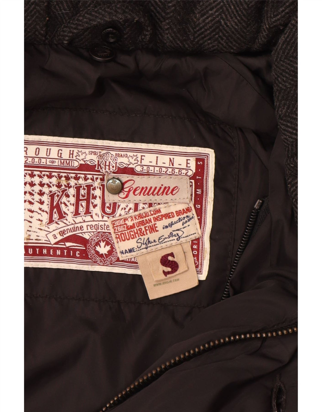 KHUJO Damen Wattierter Mantel UK 10 Small Schwarz Nylon