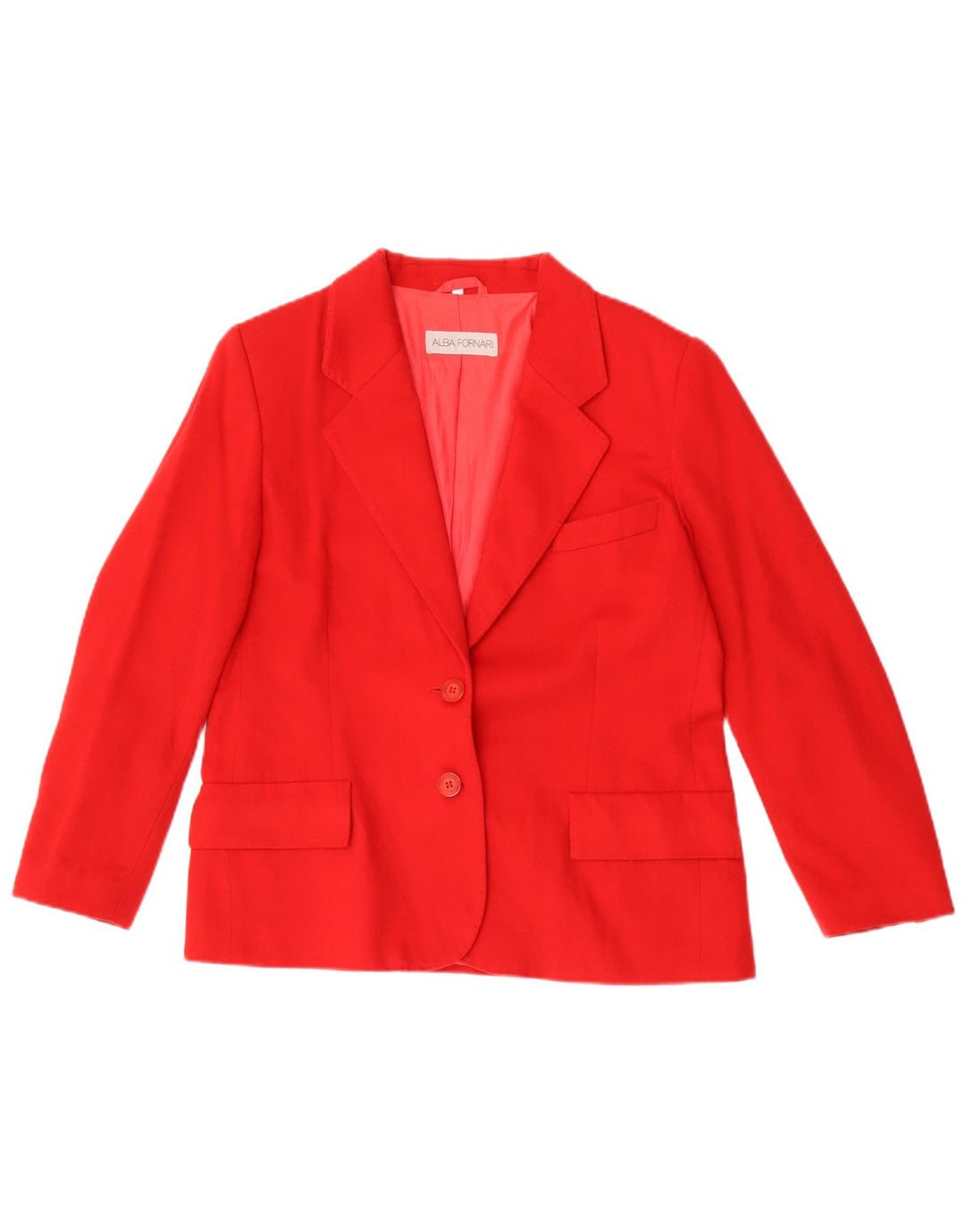 Alba Fornari Damen 2-Knopf-Blazerjacke IT 46 Große rote Wolle
