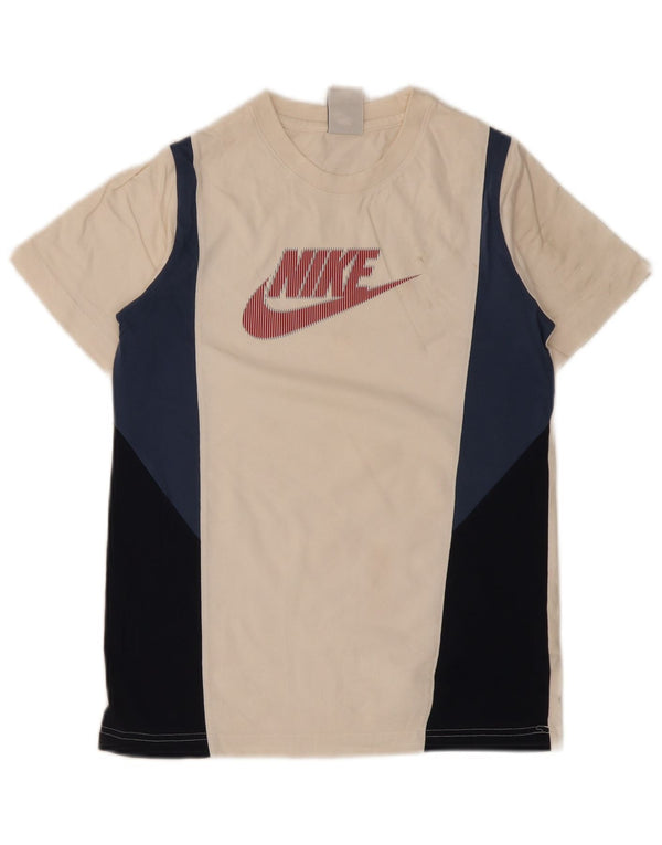 Nike Jungen-T-Shirt mit Grafik, 12–13 Jahre, groß, beige, Colourblock-Baumwolle