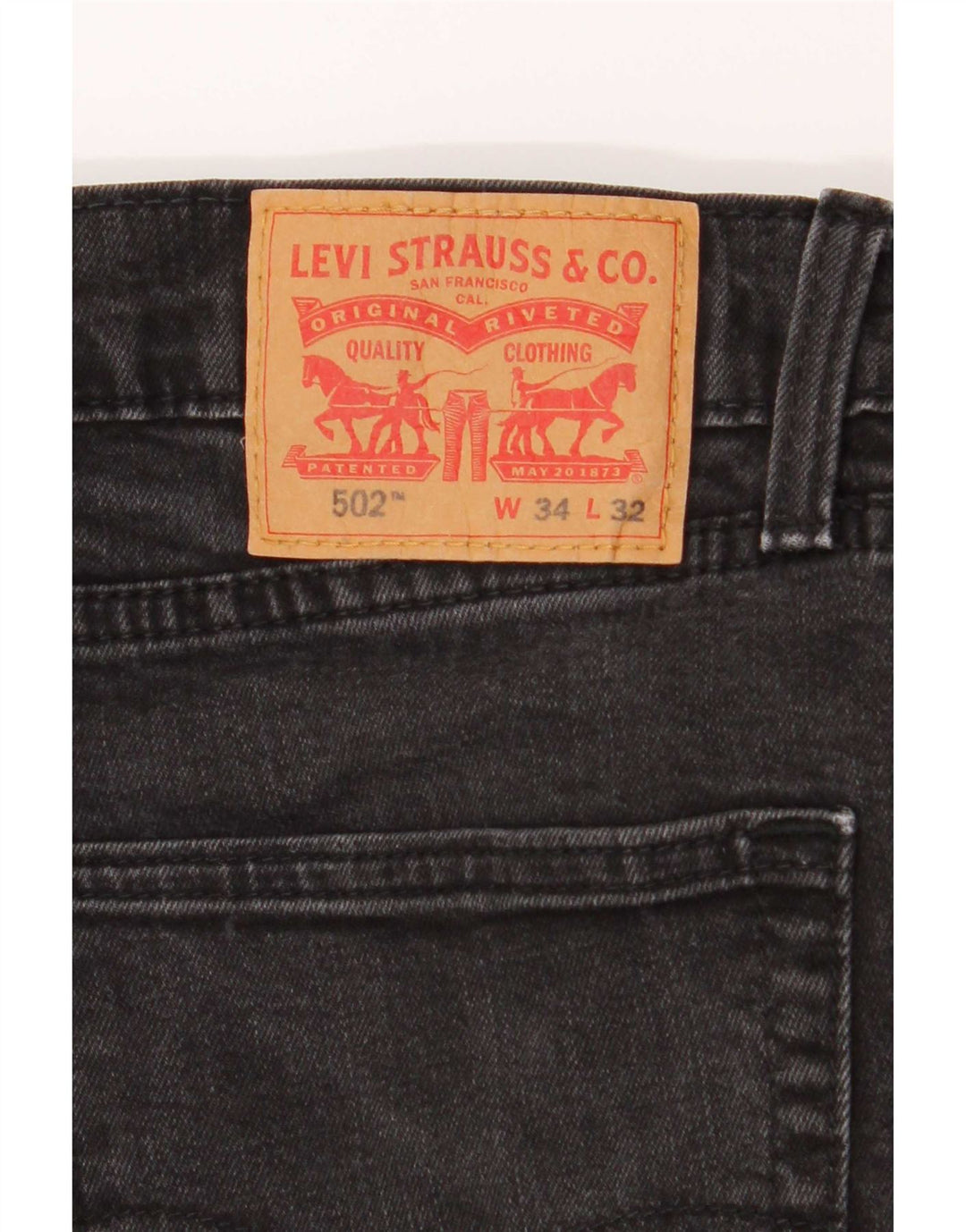 Levi's Herren 502 Tapered Jeans W34 L29 Graue Baumwolle
