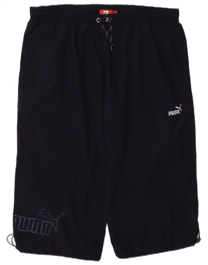Puma Herren Graphic Bermuda Sport Shorts Large Marineblau