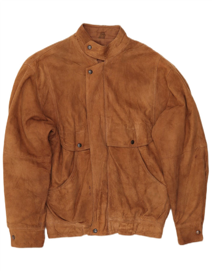 ESSEBI Herren Lederjacke EU 48 Mittelbeiges Leder