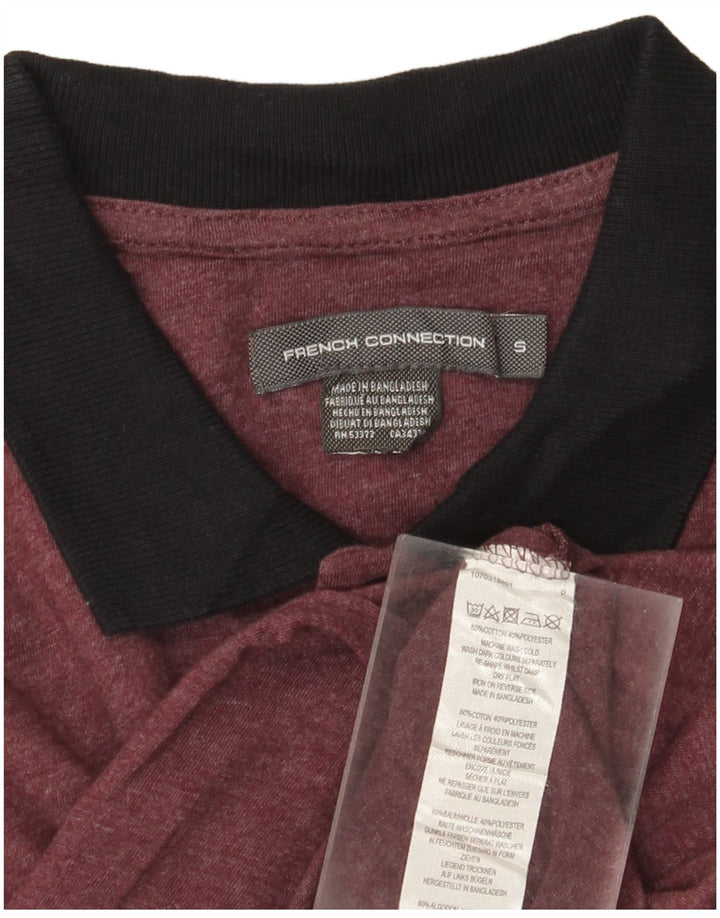 French Connection Herren-Poloshirt, Größe S, Burgunderrot, Baumwolle