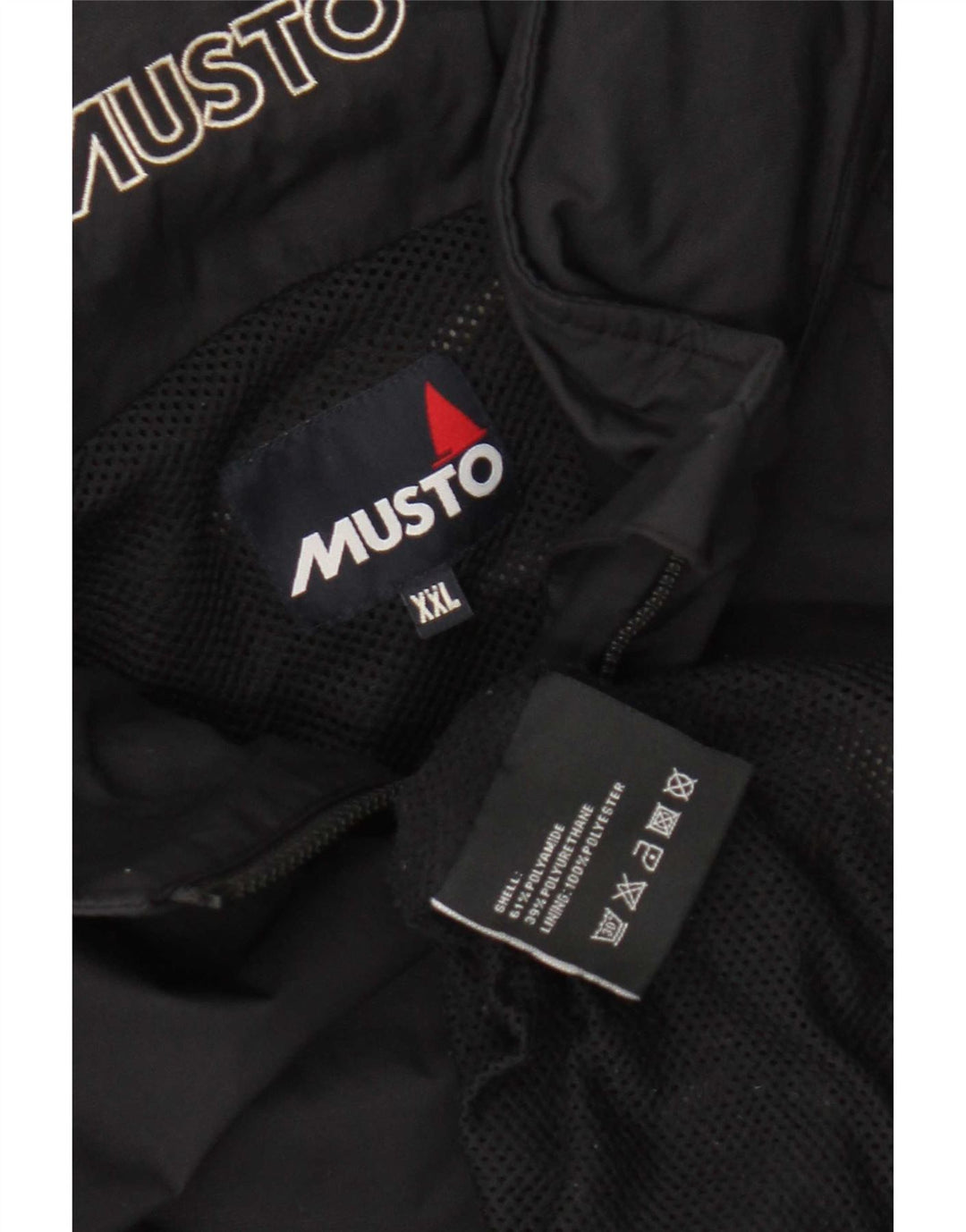 Musto Herren-Regenjacke mit Kapuze, UK 44 2XL, schwarzes Polyamid