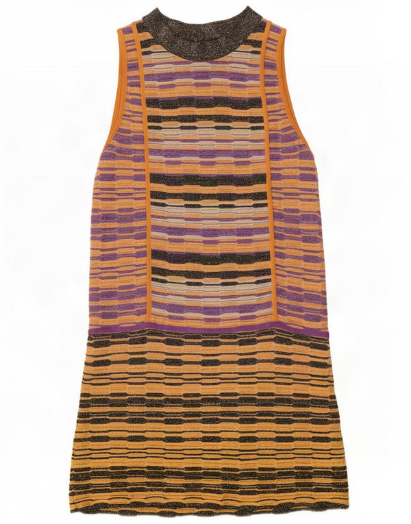 Missoni Womens Sleeveless Sheath Dress UK 12 Medium Yellow Geometric