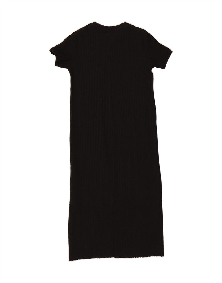 ZARA Womens Short Sleeve Maxi Jumper Dress UK 12 Medium Black Vintage Zara and Second-Hand Zara from Messina Hembry 
