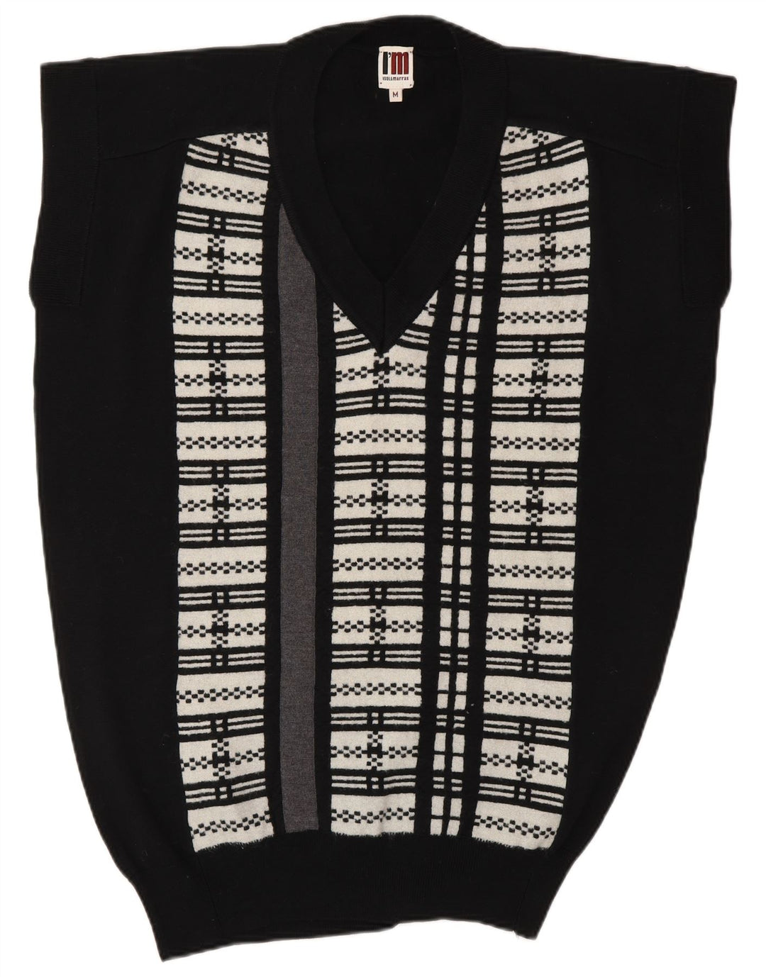 I'M ISOLA MARRAS Damen Longline Vest Tank Top UK 14 Medium Schwarz gestreift