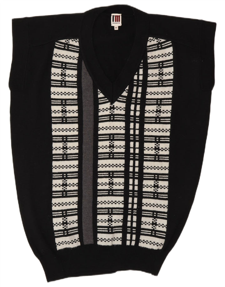 I'M ISOLA MARRAS Damen Longline Vest Tank Top UK 14 Medium Schwarz gestreift