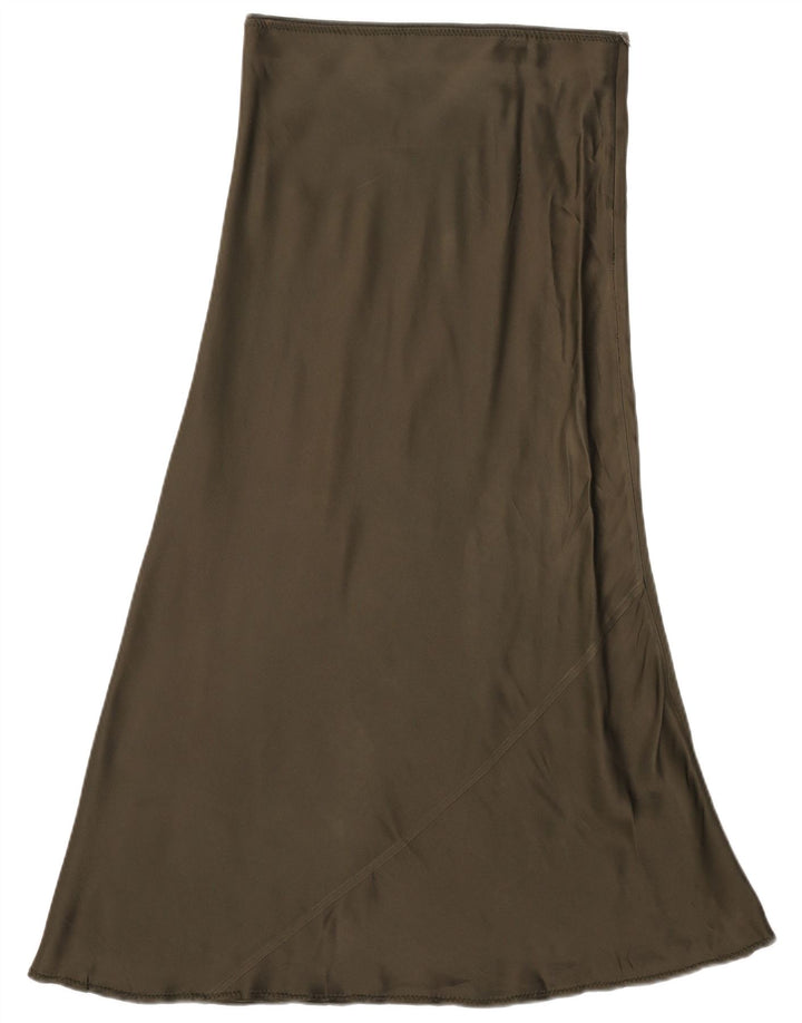 Zara Damen-Maxirock mit hoher Taille, mittelgroß, W28, Khaki