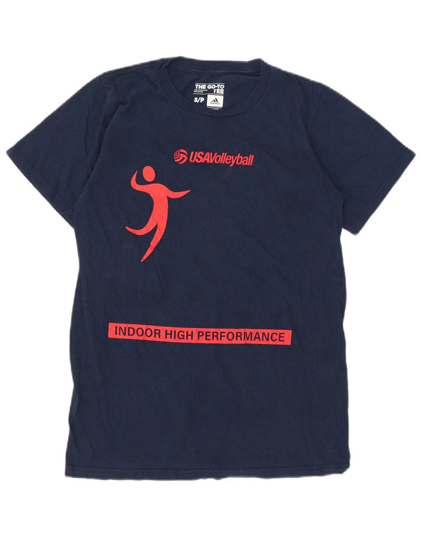 Adidas Herren Grafik T-Shirt Top Small Marineblau Baumwolle