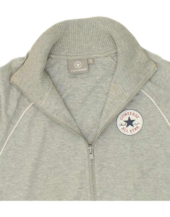CONVERSE Womens Graphic Tracksuit Top Jacket UK 10 Small Grey Cotton Vintage Converse and Second-Hand Converse from Messina Hembry 