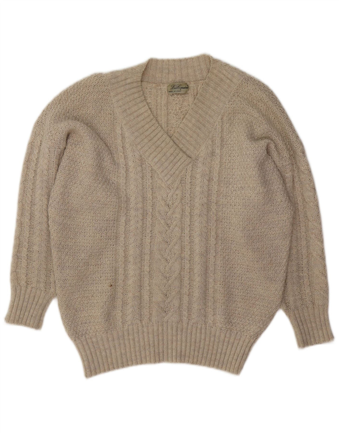 LES COPAINS Damen-Pullover mit V-Ausschnitt, Gr. 40, Größe L, Grau