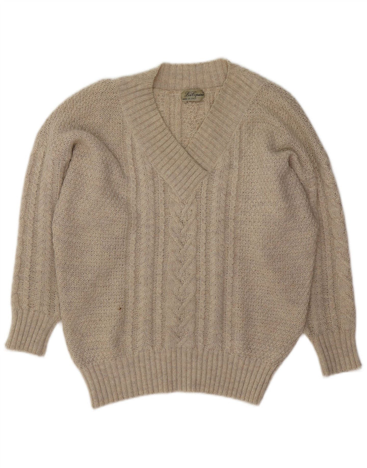 LES COPAINS Damen-Pullover mit V-Ausschnitt, Gr. 40, Größe L, Grau