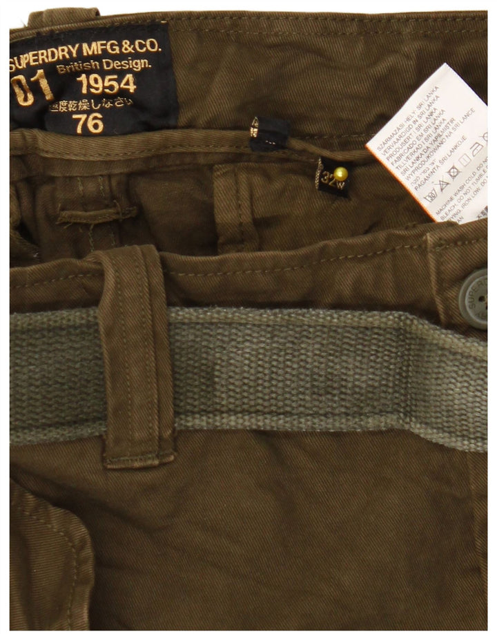 Superdry Herren Cargoshorts W32 Medium Khaki Baumwolle