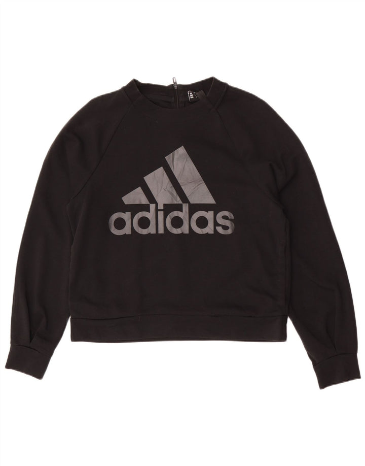 Adidas Damen Graphic Oversized Sweatshirt Pullover UK 10 Small Schwarz