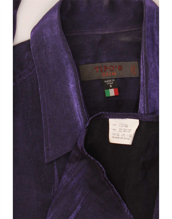 Tipo' S Herren Slim Shirt Small Lila Viskose