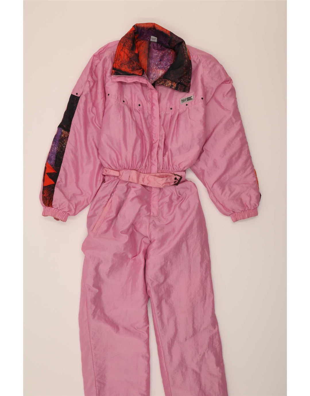Vintage Damen Wende-Skioverall IT 42 Medium Mehrfarbig Geometrisch