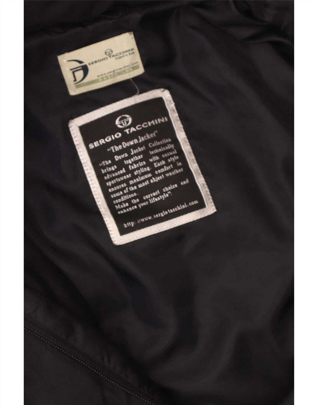 Sergio Tacchini Damen Kapuzen-Wattierungsmantel UK 16 Large Schwarz