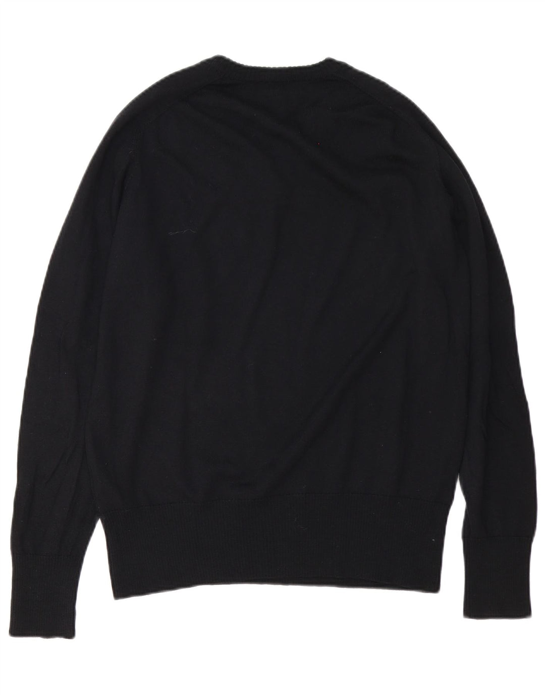 Calvin Klein Jeans Herren-Pullover mit V-Ausschnitt aus mittelschwarzer Merinowolle