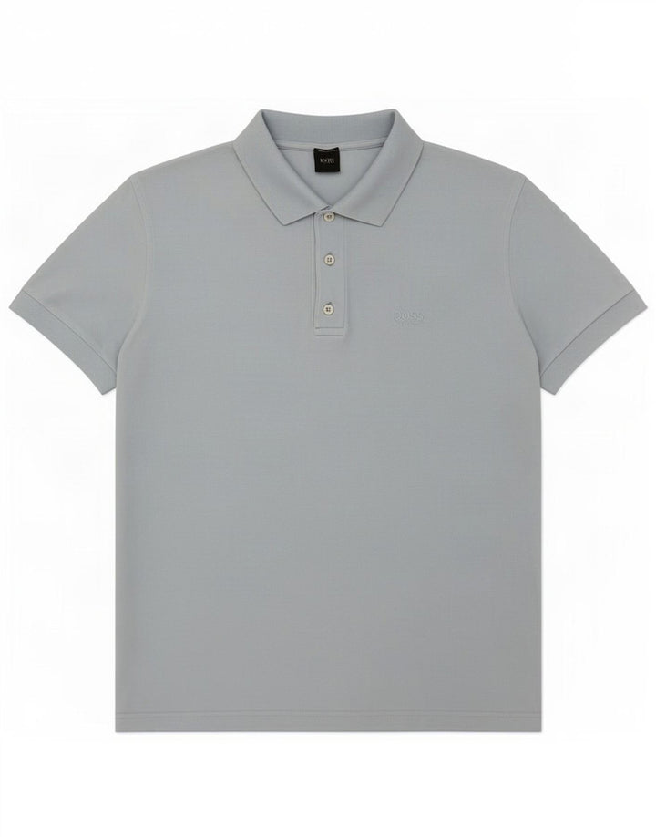 Hugo Boss Herren-Poloshirt aus mittelblauer Baumwolle