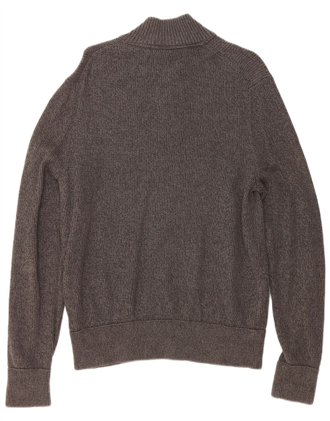 EDDIE BAUER Herren-Pullover mit Reißverschluss, groß, grau gestreift, Baumwolle