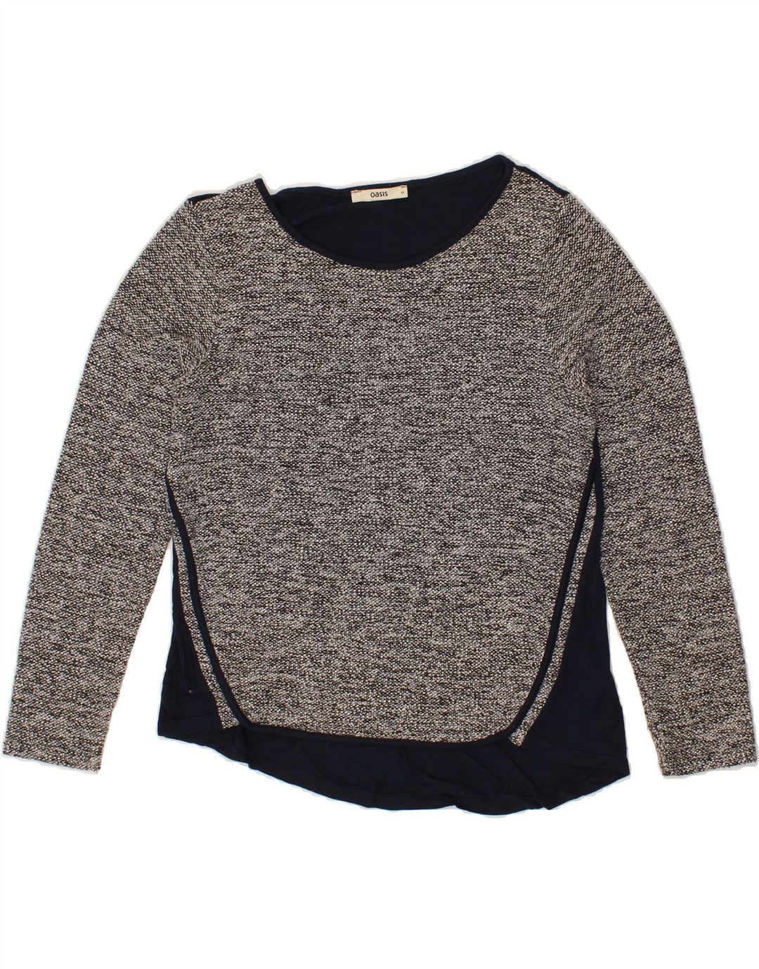 OASIS Womens Blouse Top UK 12 Medium Navy Blue Colourblock Polyester Vintage Oasis and Second-Hand Oasis from Messina Hembry 