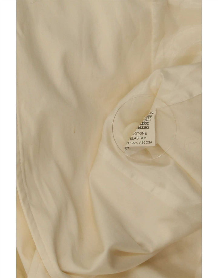 Germano Zama Damen 1-Knopf-Blazer-Jacke, UK 8, Größe S, weiße Baumwolle