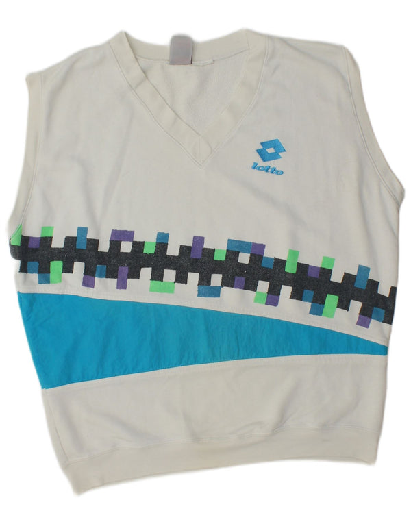 Lotto Herren-Sweatshirt, ärmellos, XL, Weiß, Farbblock