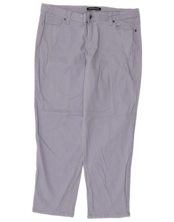 CALVIN KLEIN Damen Kurzhose US 14 XL W36 L25 Blaue Baumwolle