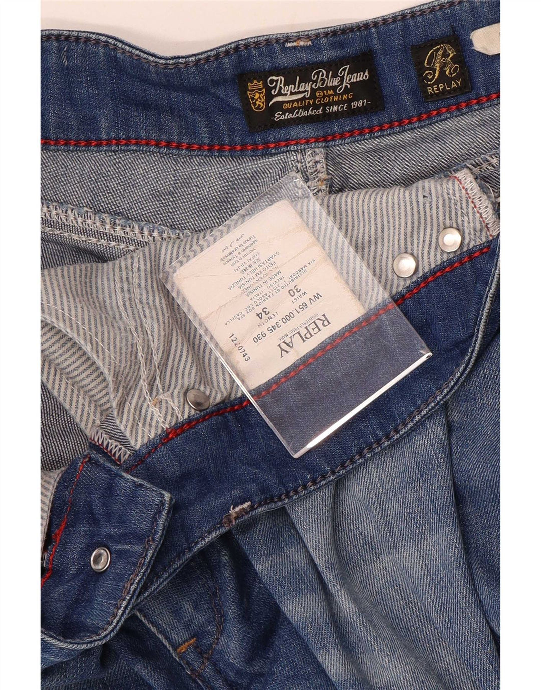 Replay Damen Slim Jeans W30 L34 Blaue Baumwolle