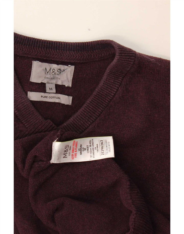 Marks & Spencer Damen-Pullover mit V-Ausschnitt, Gr. 14, mittleres Burgunderrot