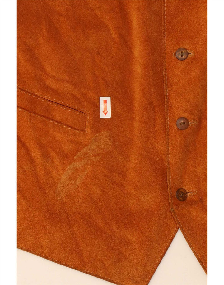 Vintage Herren Wildlederweste Klein Braun