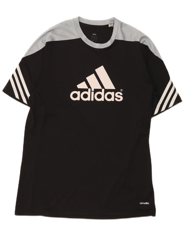 Adidas Herren Climalite T-Shirt Top Medium Schwarz Colourblock Polyester
