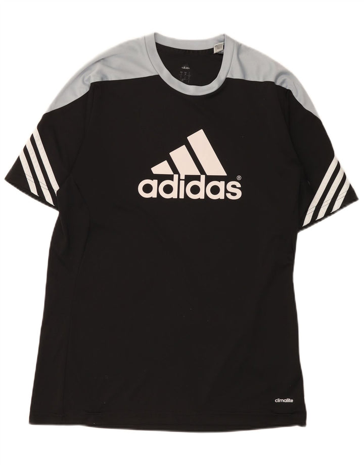 Adidas Herren Climalite T-Shirt Top Medium Schwarz Colourblock Polyester