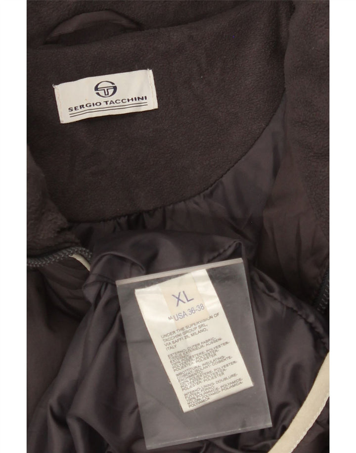 Sergio Tacchini Wattierte Herrenjacke UK 42 XL Graues Colourblock-Polyester