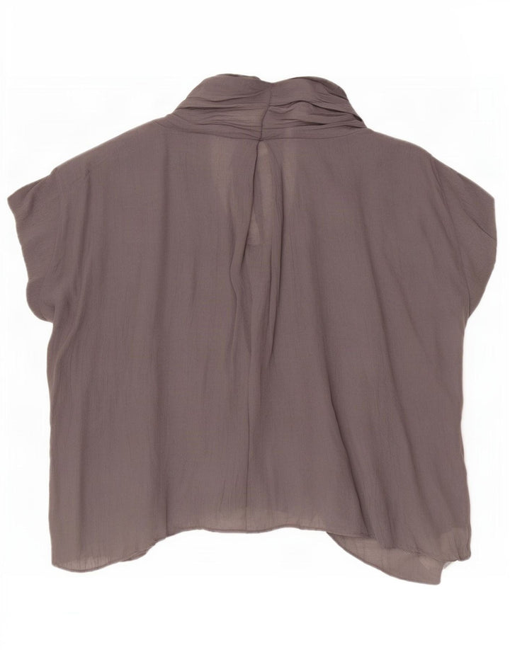 Calvin Klein Jeans Damen Durchsichtiges, übergroßes Blusenoberteil, UK 10, Small Grau