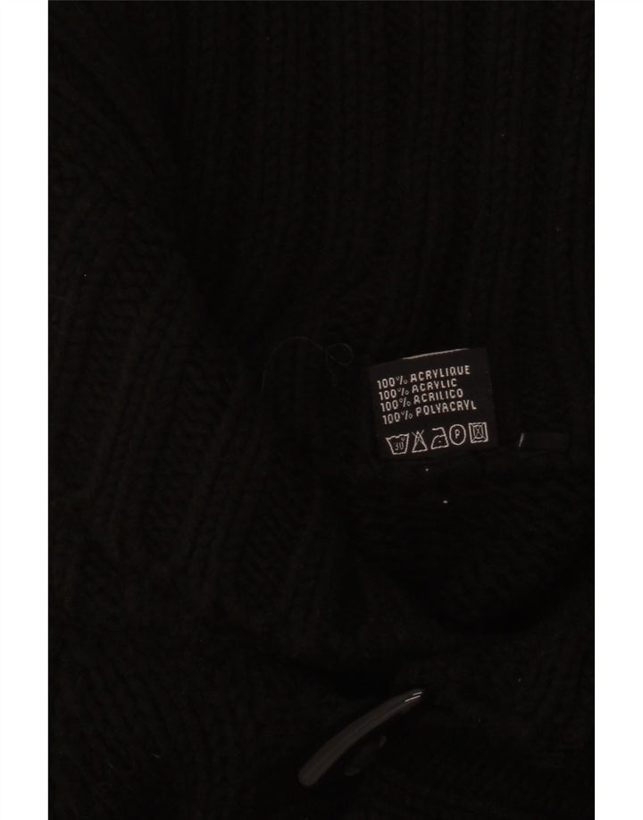 Vintage Herren Cardigan Pullover Groß Schwarz Acryl