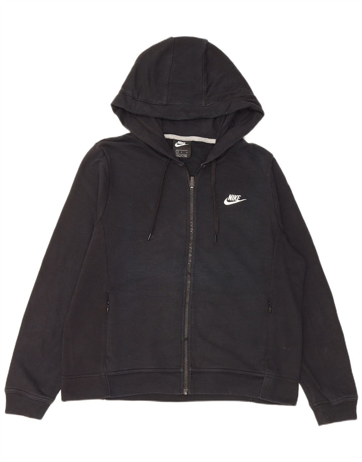 NIKE Damen-Kapuzenpullover mit Reißverschluss, UK 16, Größe L, Schwarz, Baumwolle
