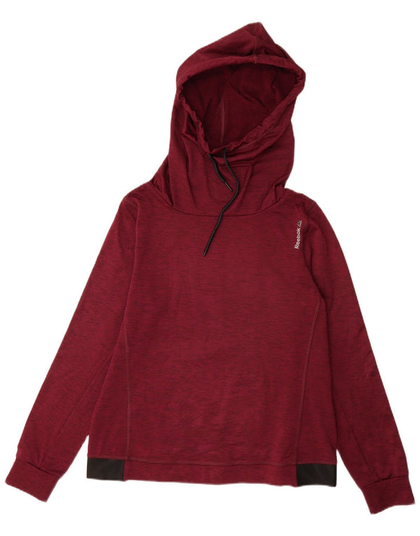 REEBOK Damen Kapuzenpullover UK 12/14 Medium Maroon Meled Polyester