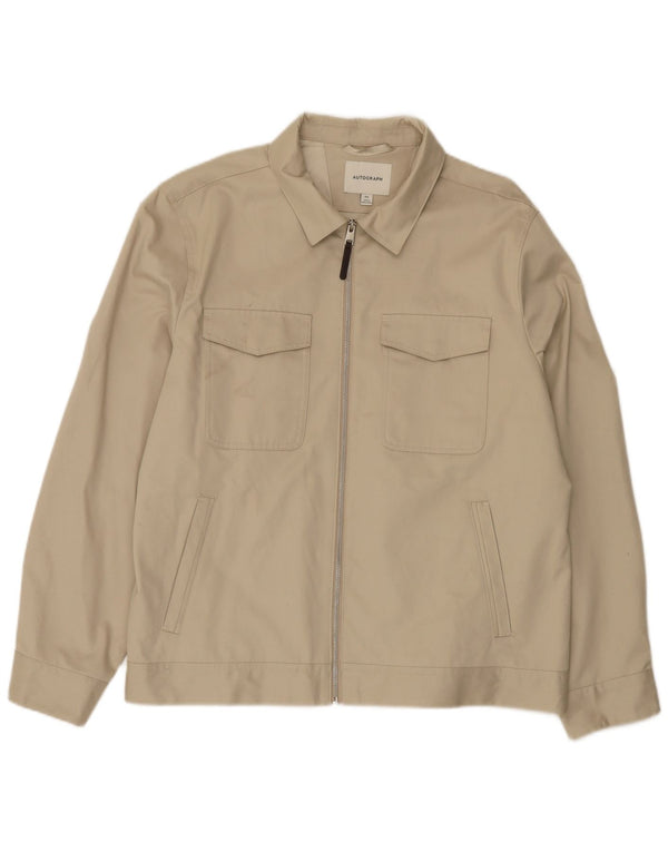 Marks & Spencer Herren Autograph Utility Jacke UK 44 2XL Beige Baumwolle